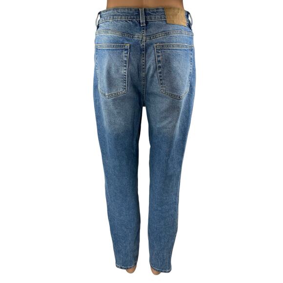 H&M Divided Women's Blue High Waisted Straight Tapered Denim Jeans Pants Size 6 - Picture 3 of 4